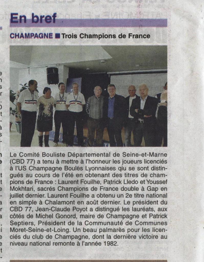 Champagne - article de la République de Seine et Marne