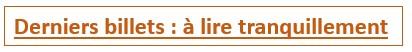 Derniers billets